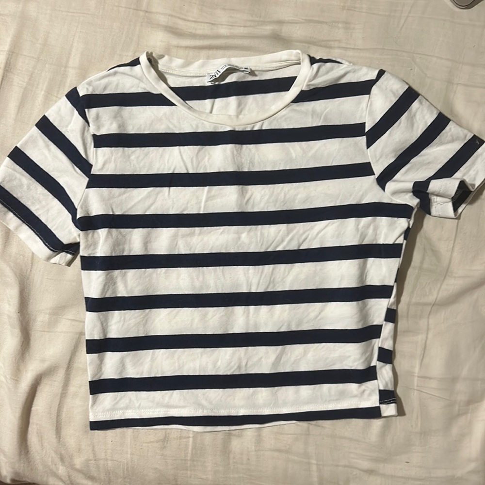 Zara stripped crop top